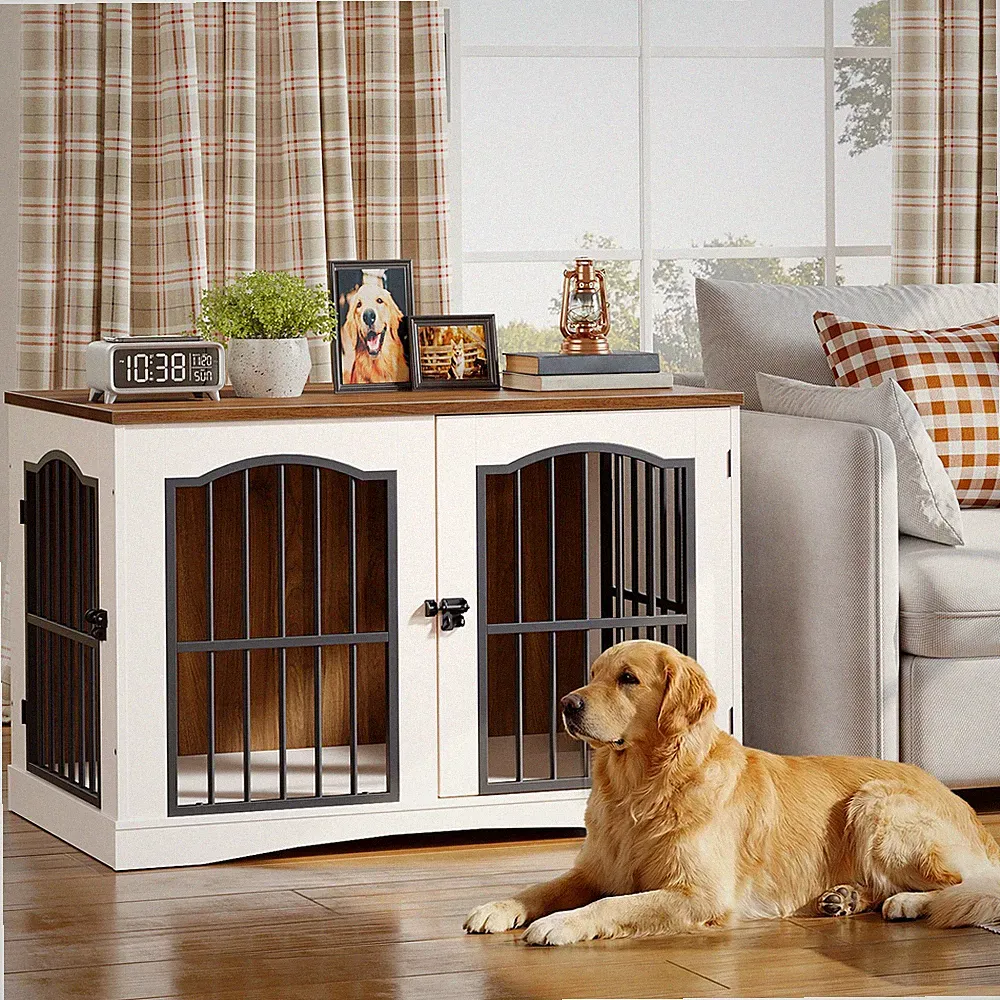 Hundekäfig Möbel 100 cm hundebox für zuhause Moderne hundebox Holz Indoor