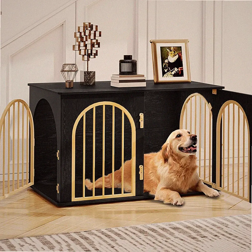 Hundekäfig Möbel Hundebox 100cm Innenbereich 3 Tür Bogentür moderne Hundebox
