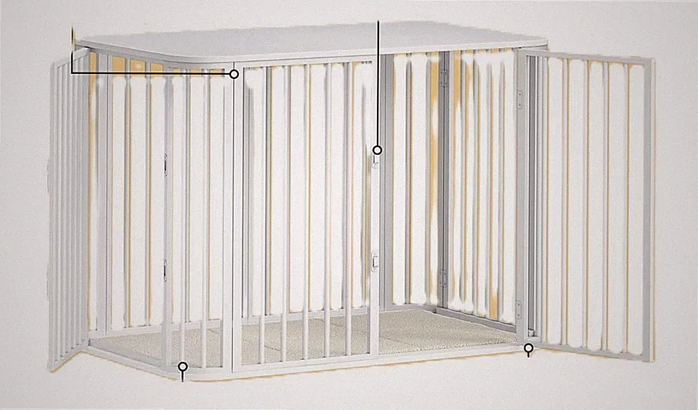 Hzuaneri Hundekäfig Möbel, Indoor Hundebox mit Kissen , 108 x 66 x 77,5 cm, Weiß