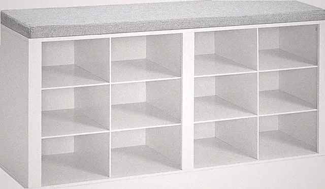 Hzuaneri Schuhbank, 12 Fächer, Weiß-Grau, 104x30x49cm - Neuwertig
