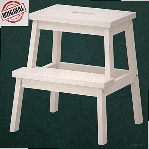 I-K-E-A BEKVÄM Hocker weiß Massivholz Tritthocker Stufenhocker 50cm Stufe neu