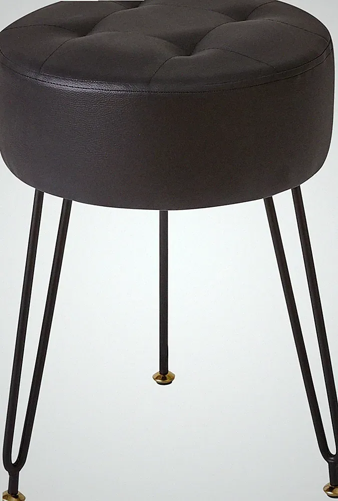 IBUYKE Kunstleder Runde Fußstütze Hocker, Make-up Eitelkeits Beistelltisch, PU S