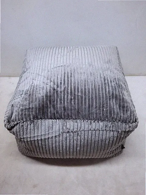 Icon Amara Hocker, Dunkelgrau, Flauschiger Sitzsack Cord, Sitzpuff, Pouf Hocker
