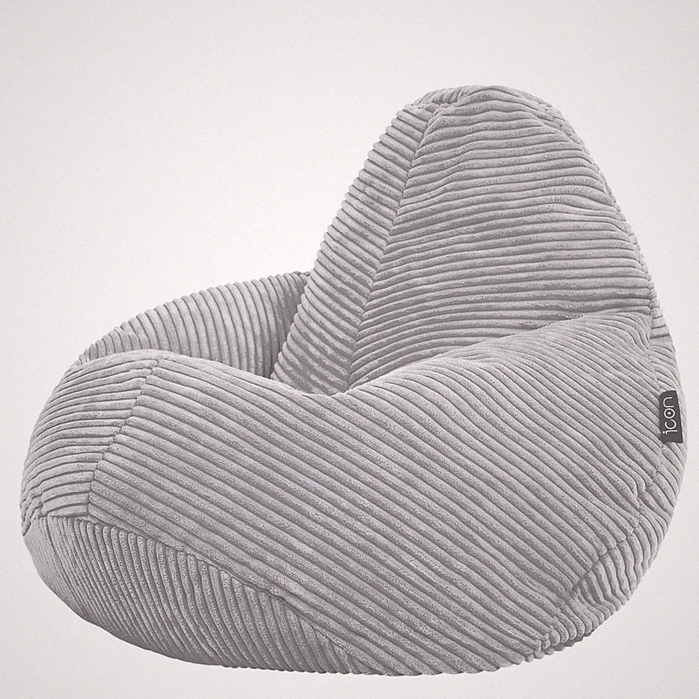 Icon Dalton Pouf, grau, weich, für Kinder, fürs Zimmer und zum Spielen
