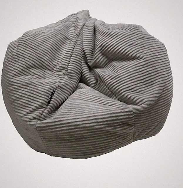 Icon Dalton Sitzsack Cord, Grau, Gaming Sitzsack Erwachsene mit Füllung