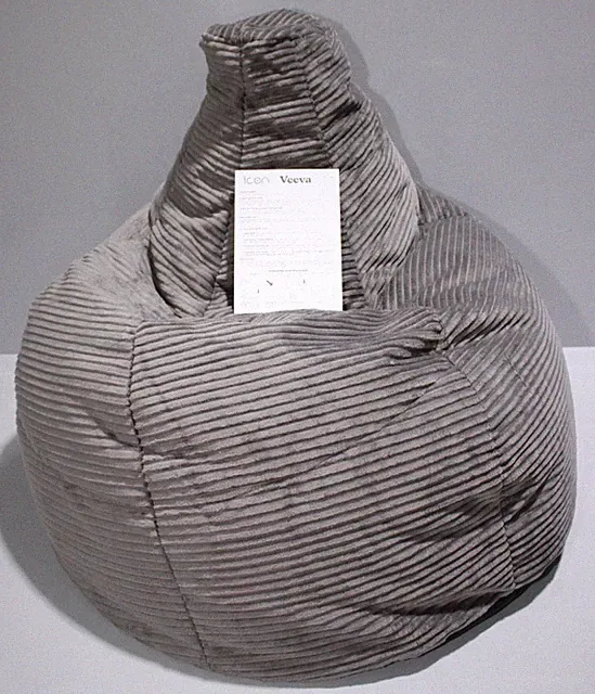 Icon Dalton XXL Sitzsack Cord Grau Bean Bag Lounge Sessel mit Füllung