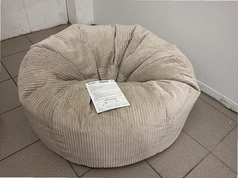 Icon Kingston - Klassischer Sitzsack BeanBag aus Cord - Beige - Neu !!!