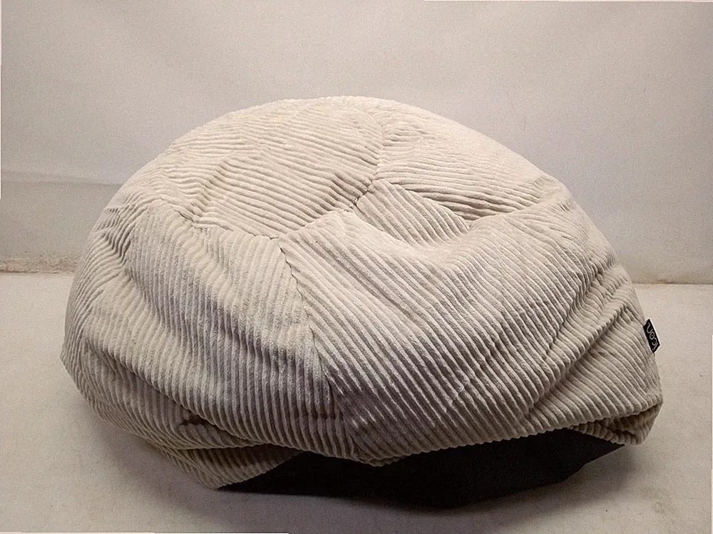 Icon Kingston Sitzsack mit Hocker Cord, Beige, Sitzsack Erwachsene mit Fuellung