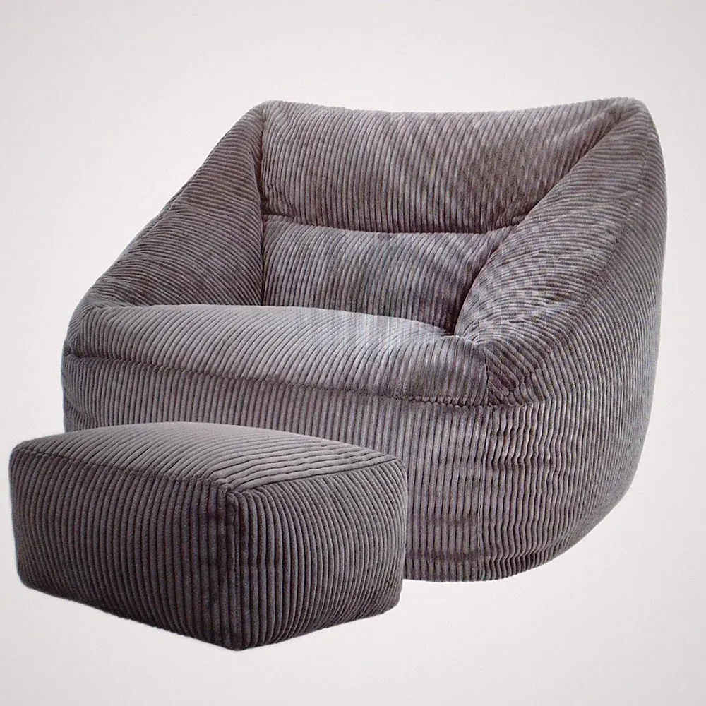 Icon Morgan Sitzsack Sessel Hocker Dunkelgrau ohne Fühlmaterial