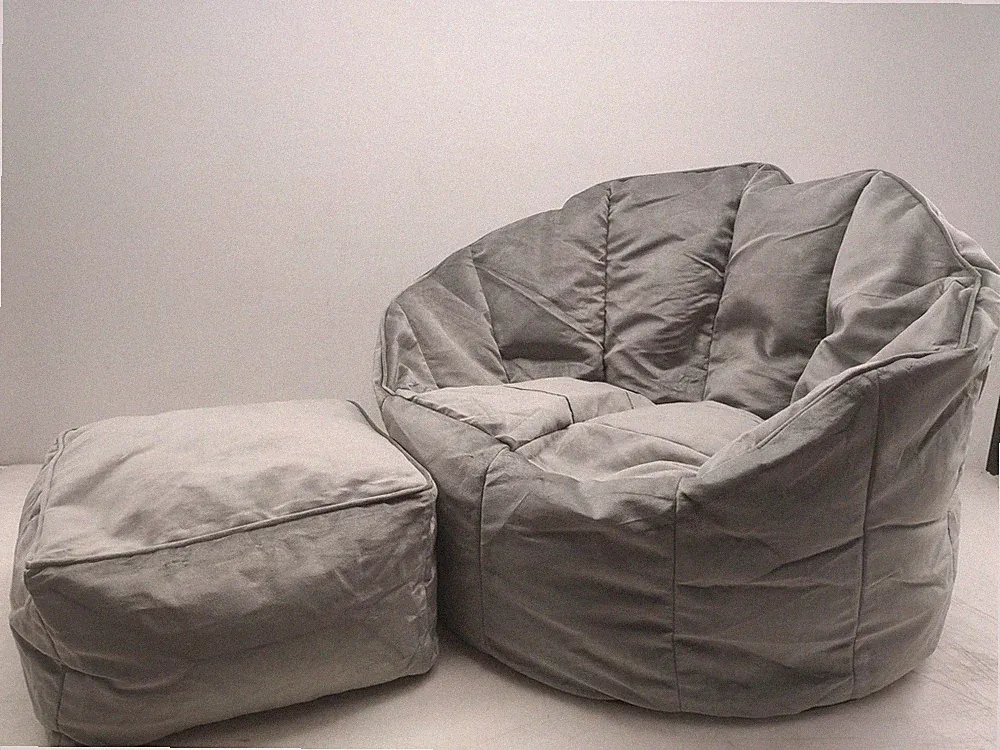 Icon Sirena Sitzsack Sessel fuer Erwachsene, Dunkelgrau, Flauschiger Samtstoff