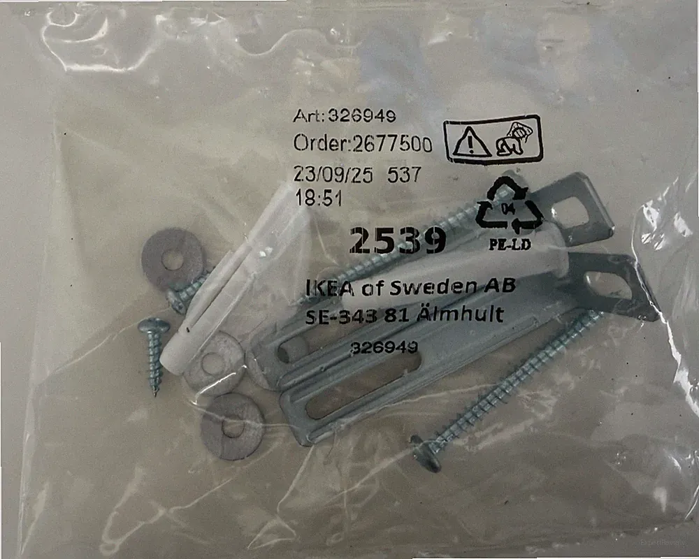 IKEA 326949 Befestigungsset für zB MALM Kommode Montageset Schrauben Dübel Halt