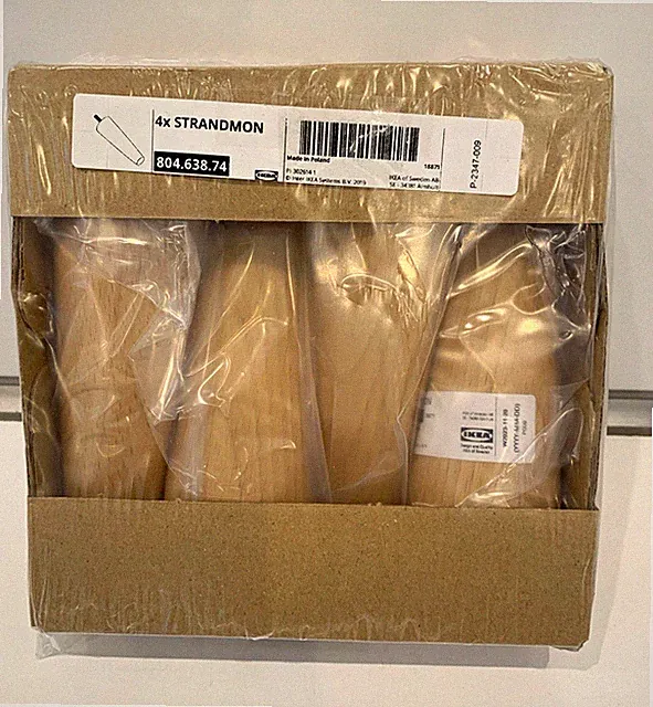 IKEA 4 Möbelfüße / Beine /Holz / Höhe 18 cm / neu und OVP