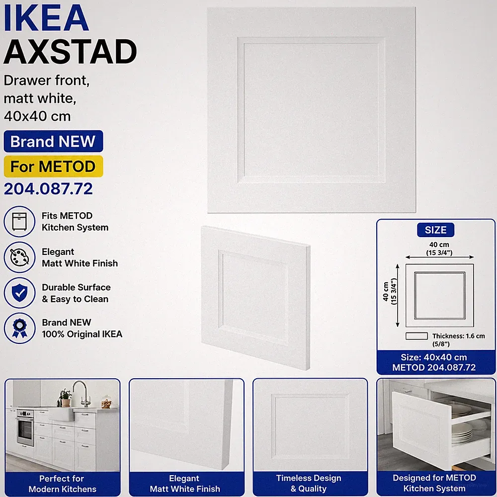 IKEA AXSTAD Schubladenfront, weiß matt, 40x40 cm BRANDNEU METOD 204.087.72