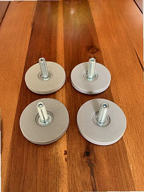 Ikea Besta Schrank 4er SET Fuß ,Edelstahl / Kunststoff, Schrauben Fuß ,Ø5x3cm.H