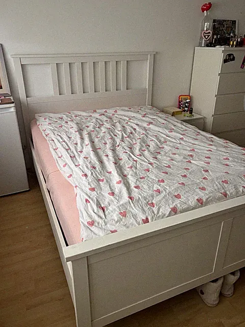 IKEA Bettrahmen Holz weiß matt 140x200 cm modern/zeitgenössisch