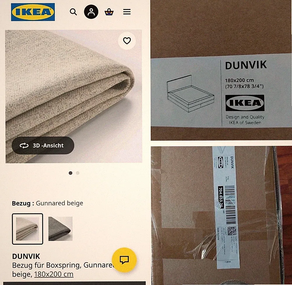 Ikea DUNVIK Bettbezug - 180x200cm - BEIGE - OVP