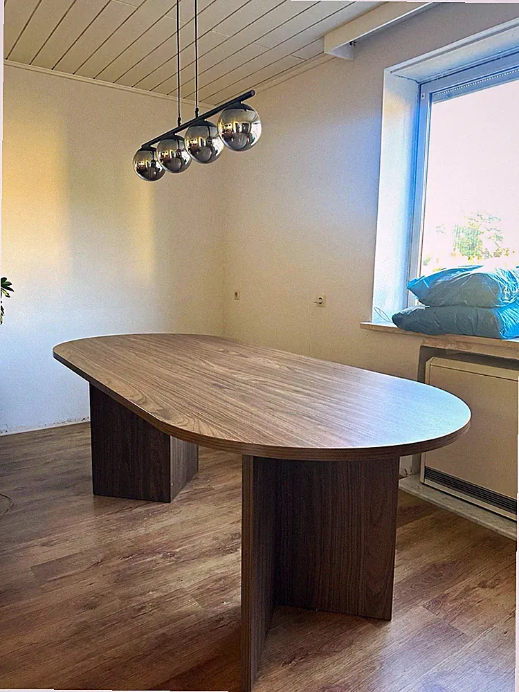IKEA Esstisch Holzoptik Braun 200x90 cm, Höhe 75 cm, abgerundete Platte