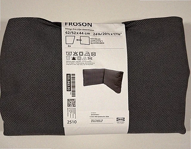 IKEA Frösön Rückenkissenbezug für Eckelement 62/52x44 Dunkelgrau 105.863.93 NEU
