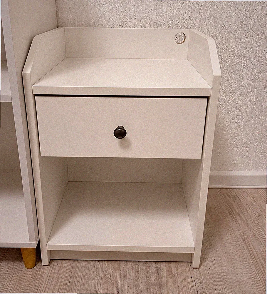 IKEA HAUGA Ablagetisch/Nachttisch Weiß 40x36x63 cm, 1 Schublade, Regal