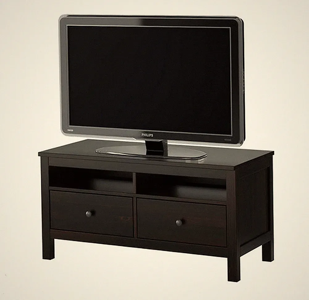 IKEA HEMNES Massivholz TV Bank Schrank 110 cm Kommode schwarz sehr guter Zustand