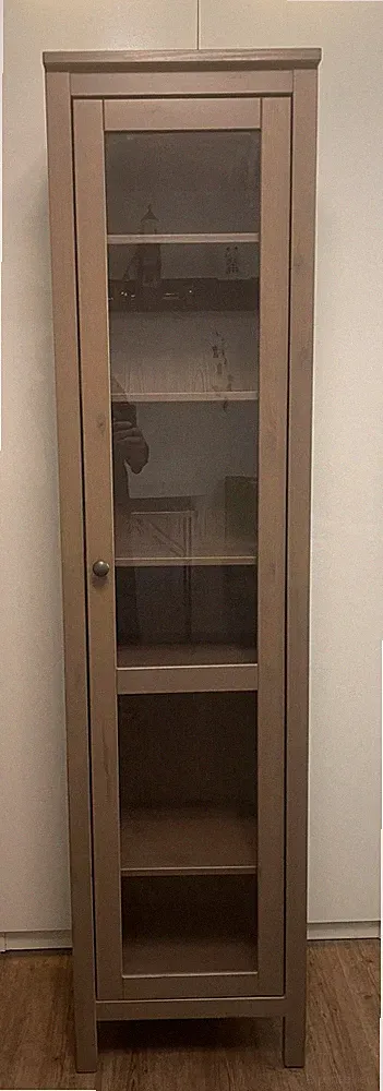 IKEA HEMNES Massivholz Vitrine Regal grau braun guter Zustand Blitzversand RAR!