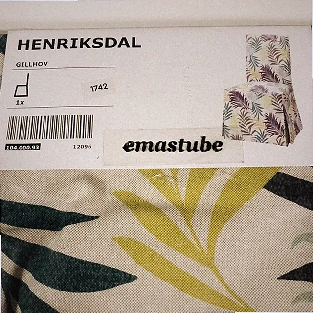 IKEA Henriksdal Bezug Stuhlbezug Gillhov bunt lang 104.000.93 NEU OVP