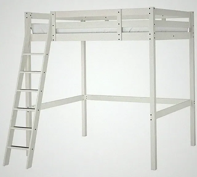IKEA Hochbett Weiß 140 x 200 + Neue Matratze 140 × 200