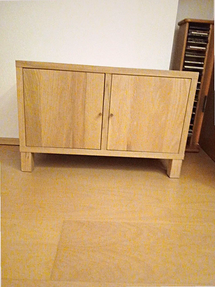 IKEA Holzschrank 80x40x40 cm, 2 Türen, offene Regalfächer, freistehend