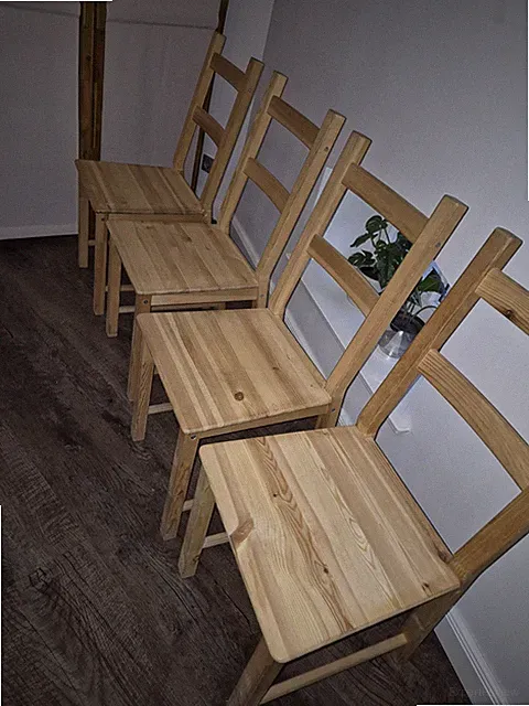 IKEA IVAR 8x Esszimmerstuhl Massivholz hell Landhausstil unbehandelt