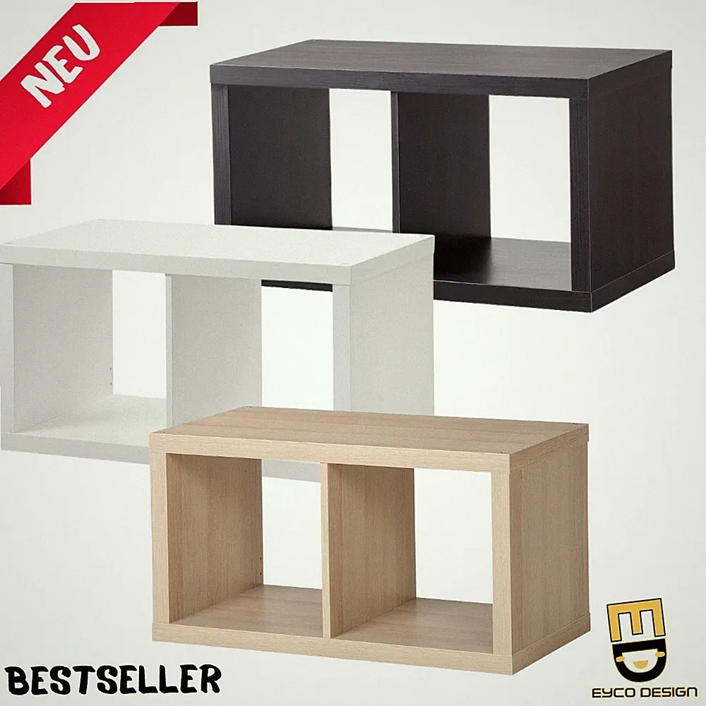🔵🟡 IKEA Kallax 77x41 cm Regal 2 Fächer Wand Hängeregal Bücherregal Vitrine