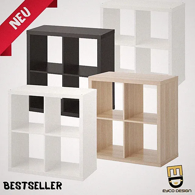 🔵🟡 IKEA Kallax 77x77 cm Regal 4 Fächer Wand Hängeregal Bücherregal Vitrine
