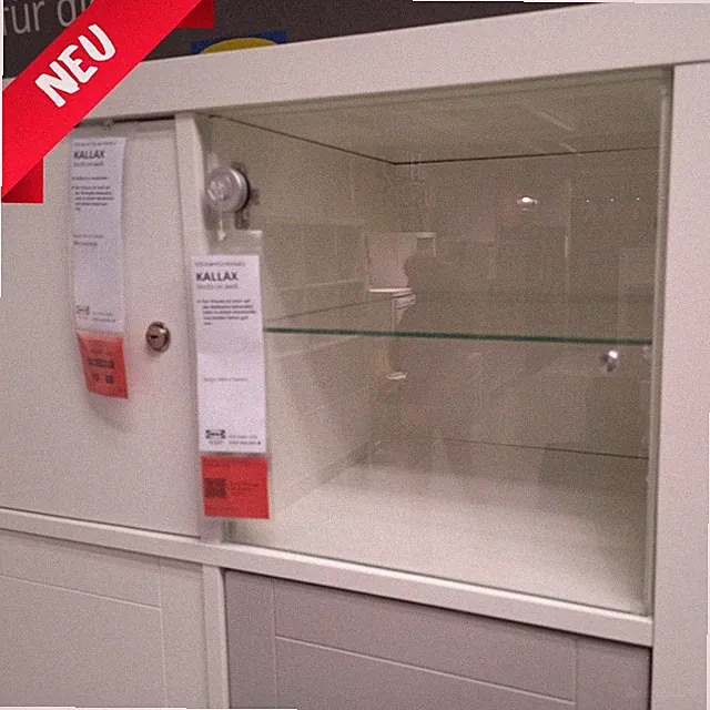 🔵🟡IKEA Kallax Einsatz Tür aus Glas oder mit Schloß Regal Vitrine Expedit Neu