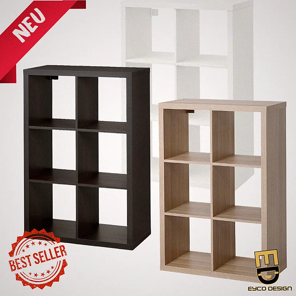 🔵🟡 IKEA Kallax Regal 112x77cm 6 Fächer Wandregal Sideboard Hängeregal Raumteil