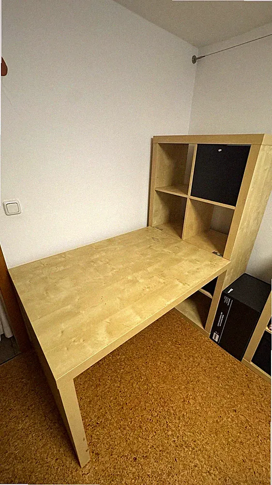 IKEA Kallax Regal / Schreibtisch Holz hell 154x78x75 cm 8 Fächer, gebraucht