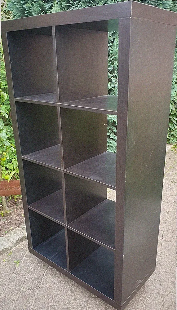 IKEA Kallax Wandregal, Raumteiler, 8 Fächer Board, schwarz-braun, zerlegbar!