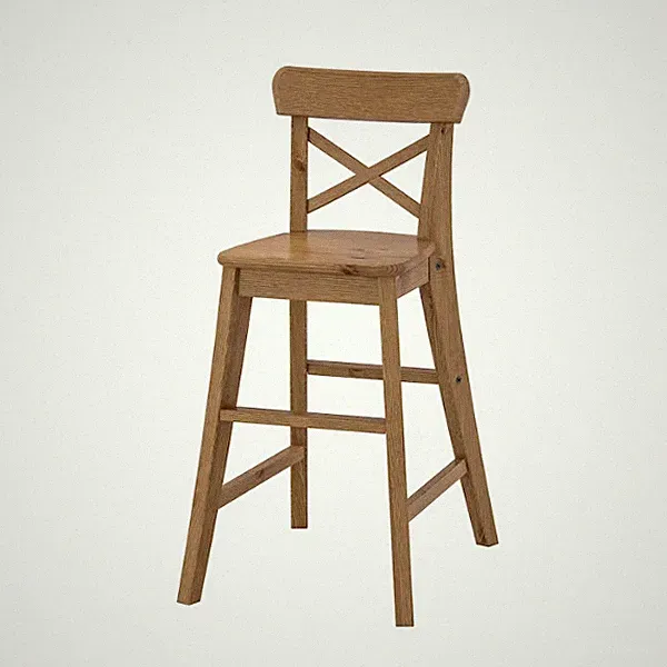 IKEA Kinderstuhl Hochstuhl aus Holz für Kinder Babystuhl Hocker Essstuhl INGOLF