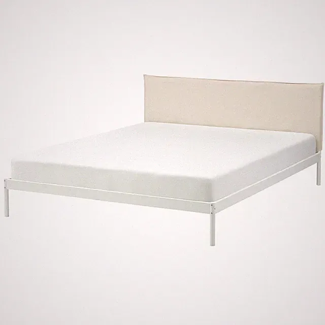 IKEA KLEPPSTAD Bettgestell – Weiß/Vissle Beige, 140x200 cm, modern