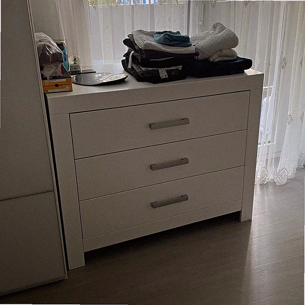 IKEA Kommode 3 Schubladen Weiß Holz freistehend 95x110x90 cm