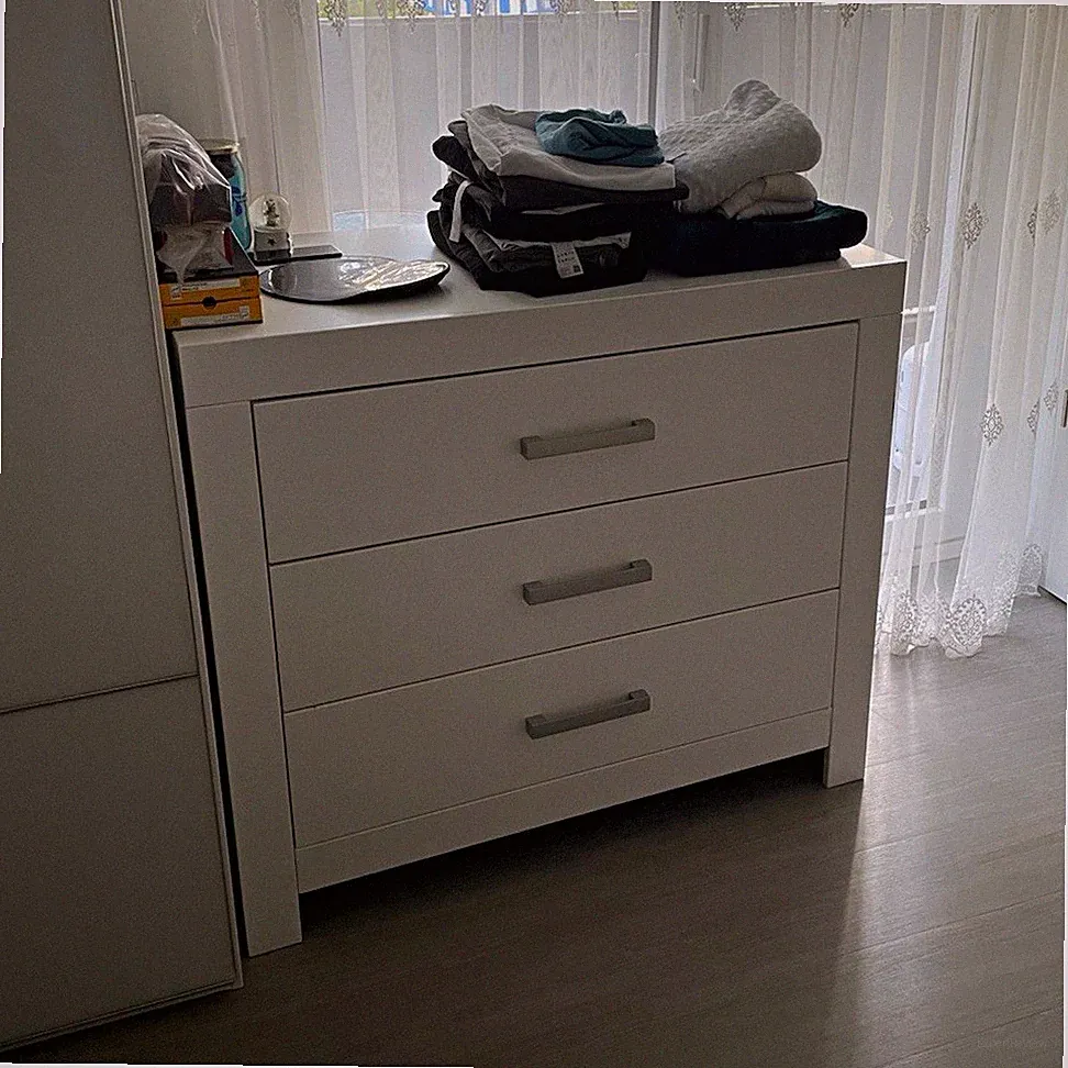 IKEA Kommode Weiß 3 Schubladen 55-92 freistehend für Schlafzimmer Breite 110