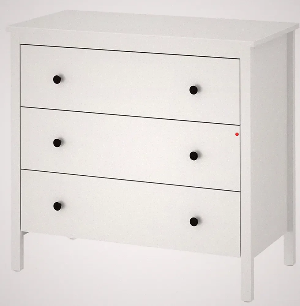 IKEA KOPPANG Kommode 3 Schubladen Weiß freistehend Holz/MDF 90x46x83cm