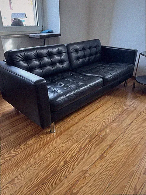 IKEA Landskrona 3er Sofa, Grann/Bomstad, Schwarz/Metall