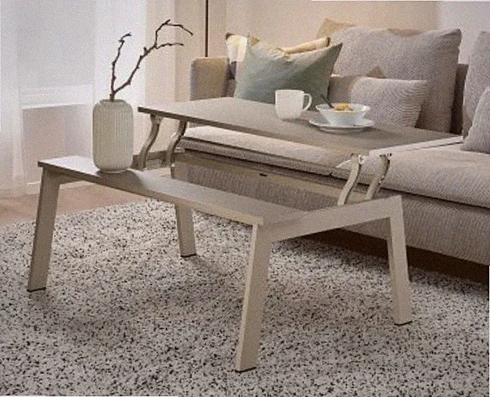 IKEA Ljungsbro Couchtisch rechteckig Lift-Top höhenverstellbar Beige 104x70x42