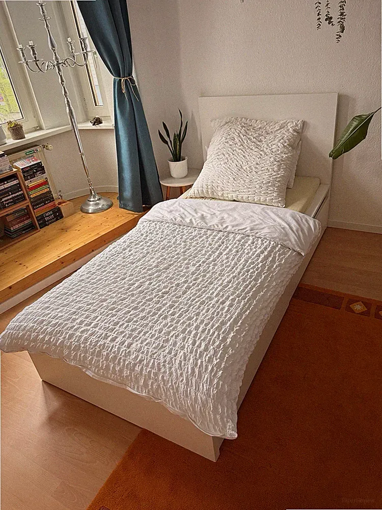 IKEA Malm Bett mit Lattenrost 90x200 Weiß mit Kopfteil & 2 Schubladen, modern