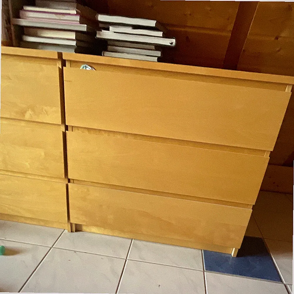 IKEA Malm Kommode 6 Schubladen Holz beige 80x70x48 cm Eiche hell