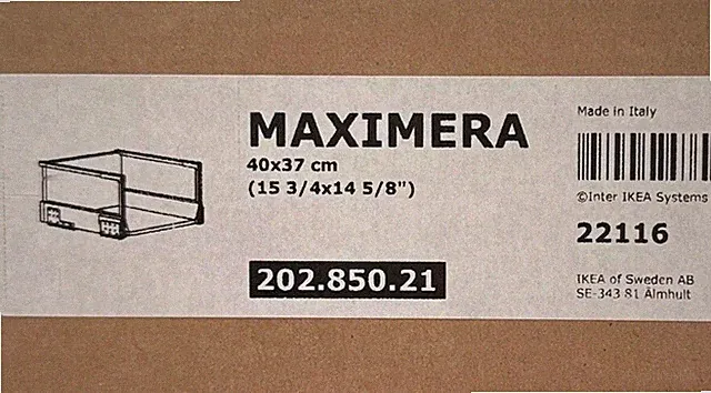 IKEA Maximera Metod Vollauszug Hoch Weiß 40 x 37 Schublade 202.850.21 Neu OVP