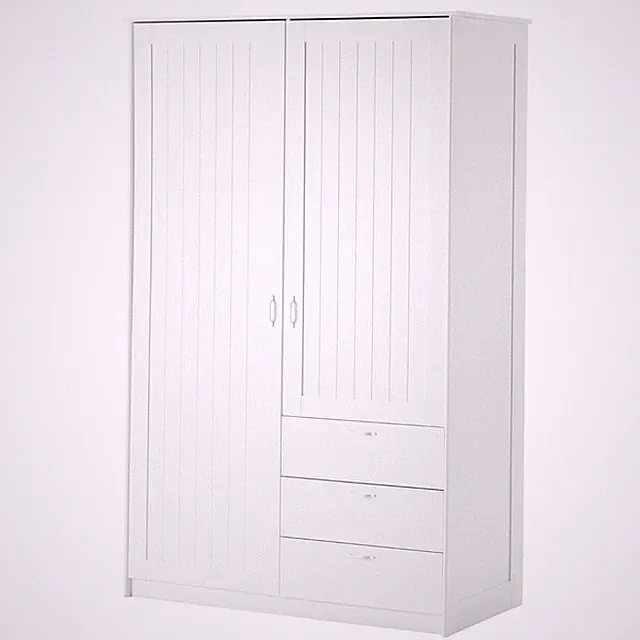 IKEA Musken Kleiderschrank mit 2 Türen und 3 Schubladen, weiß, guter Zustand
