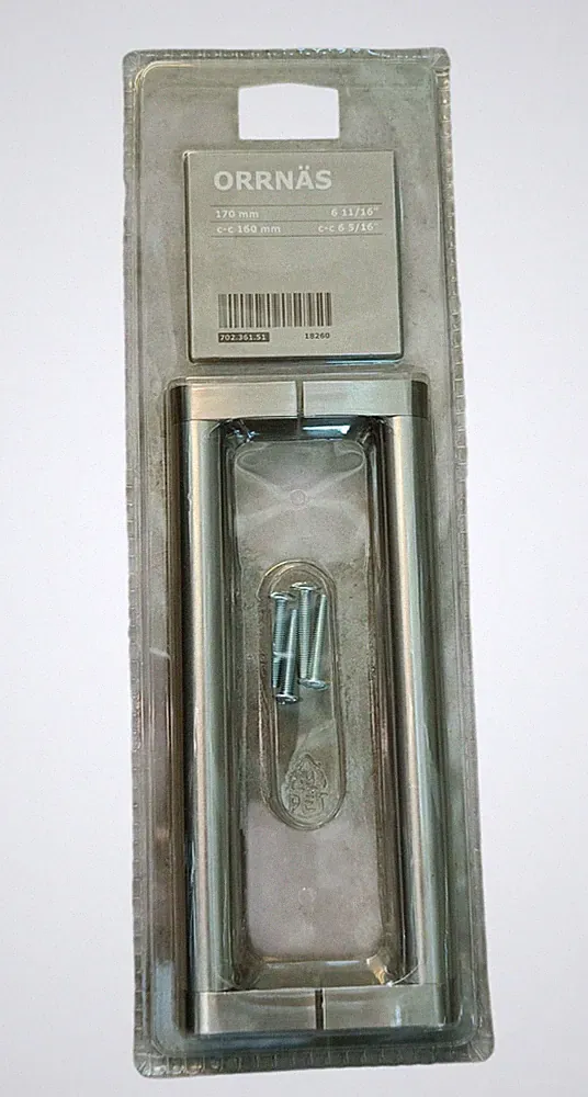 IKEA ORRNÄS Griff aus Edelstahl Set 2er Pack Möbelgriff silber 170 mm OVP