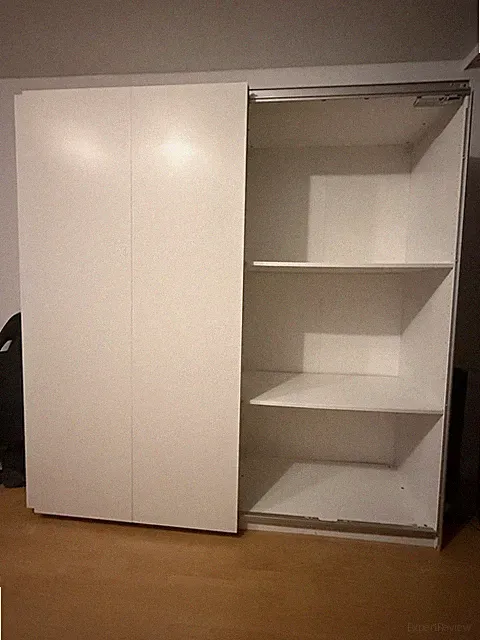 IKEA PAX / HASVIK Kleiderschrank, Schiebetüren, weiß/ matt, 200x66x201 cm