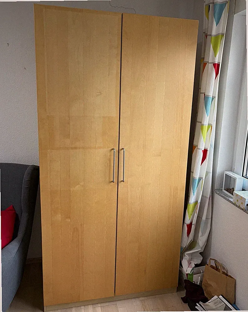 IKEA PAX Kleiderschrank 100x60x200cm 2-türig mit Kleiderstange, 4 Schubl.