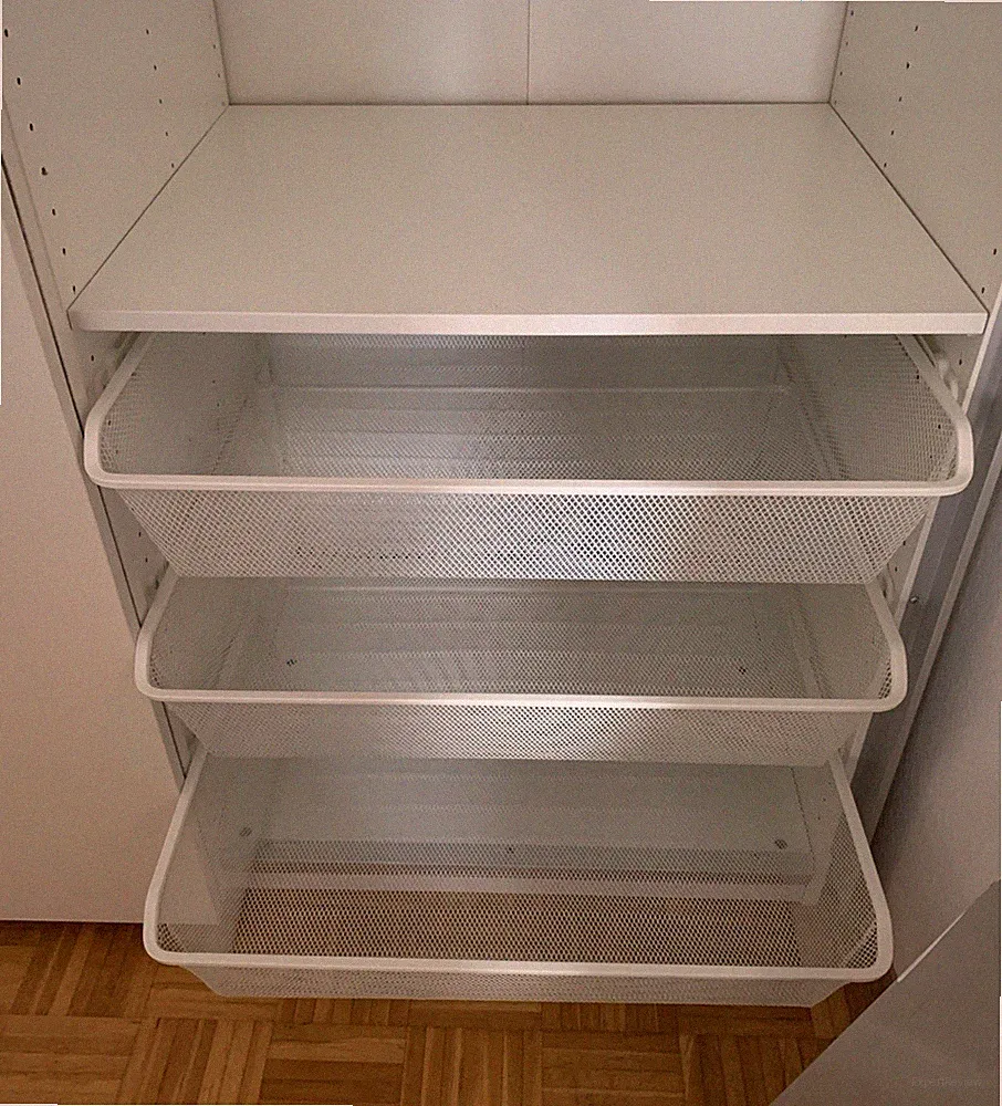 IKEA PAX Schranksystem weiß, 2 Schubladen, 3 Drahtkörbe, 3 Fächer